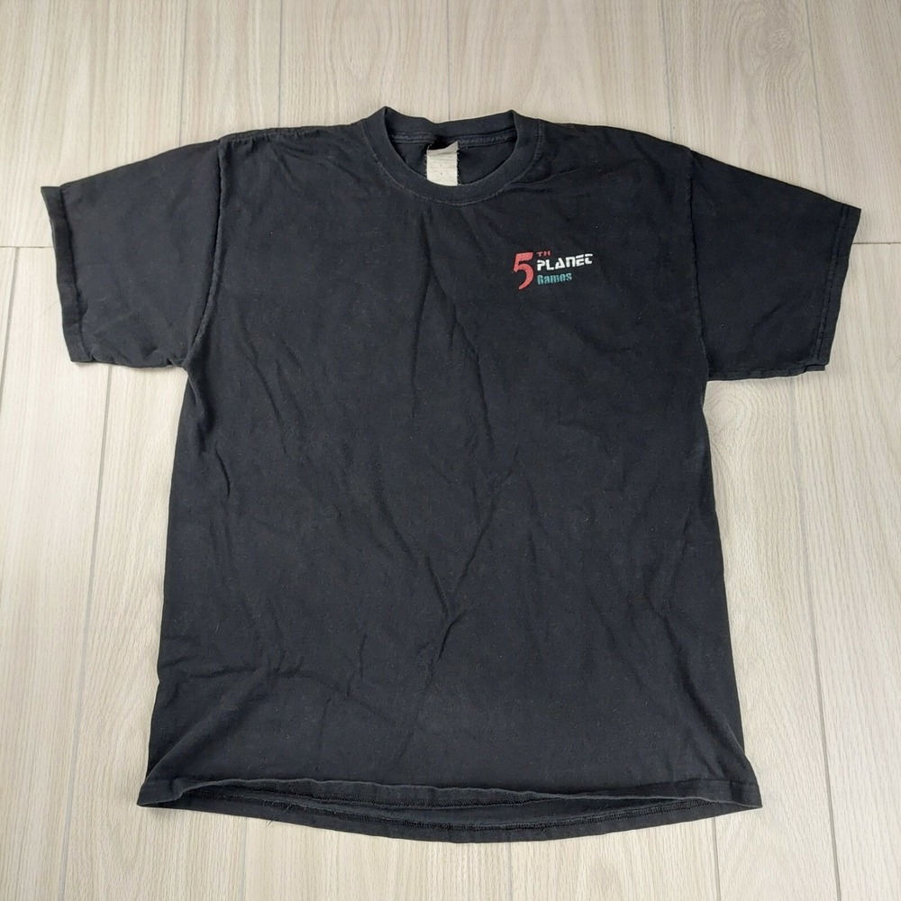 Hanes‎ Beefy-T 5th Planet Games T-Shirt Mens Large Black Immortal Graphic Tee